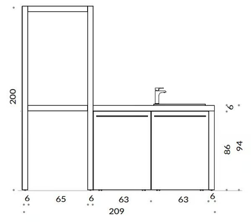 STORE STO08 - Laundry room cabinet with hinged doors for washing machine by Gruppo Geromin - view 3